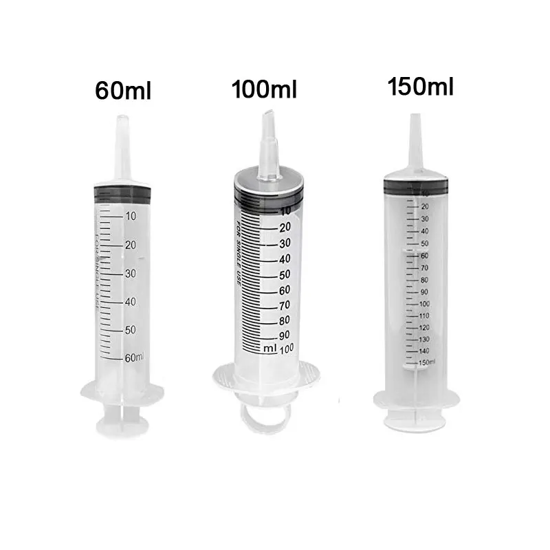 

Dog cat Feeding Accessories 60ml/100ml/150ml Reusable Big Large Hydroponics Plastic Nutrient Sterile Health Measuring Syringe