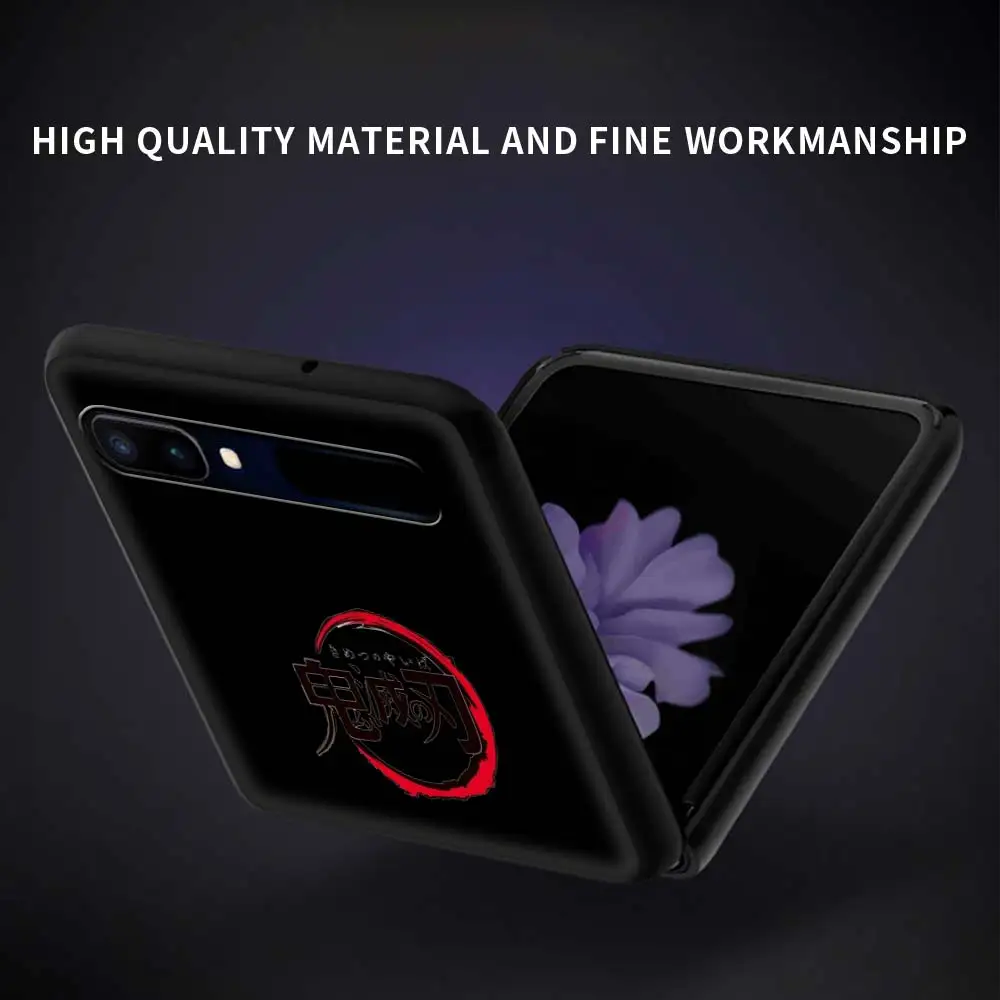 

Phone Case For Samsung Galaxy Z Flip Fold Hard PC Cover For Galaxy ZFlip 5G Mobile Bag Back Shell Japan Demon Slayer Anime Cute