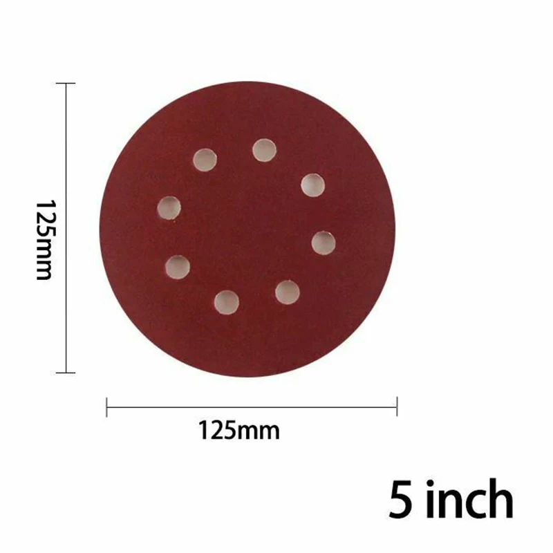 100 шт шлифовальные диски 125 мм 120 зернистость крюк и петля 5 дюймов 8 отверстий