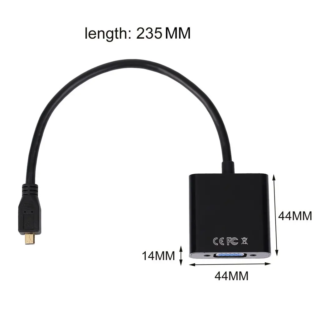Новинка 2018 г. переходник 1080P с Micro HDMI на VGA разъем для ПК ноутбука черный цифровой