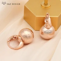 sz design new arrivals 585 rose gold round metal dangle earringsfor women daily party temperament 2021 fashion jewelry gift
