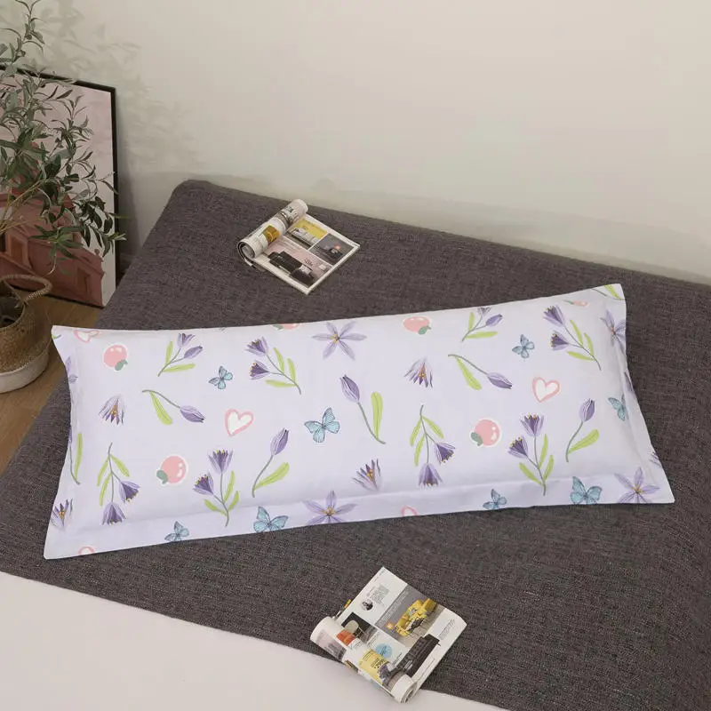 

Bedding Double Long Pillowcase, Floral Print Long Pillow Case 45x120cm, 45x150cm, 45x180cm XF883-22