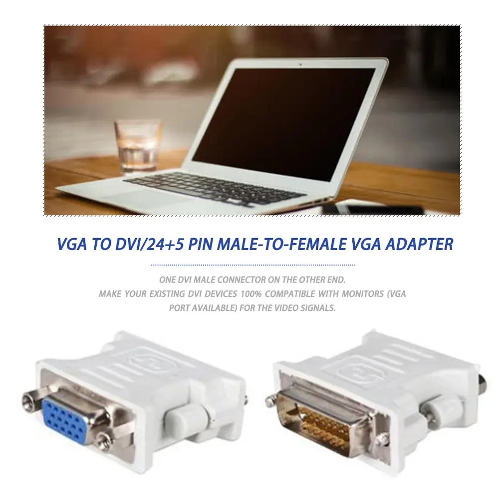 

DVI D Male To VGA Female Socket Adapter Converter VGA to DVI/24+5 Pin Male to VGA Female Adapter Converter