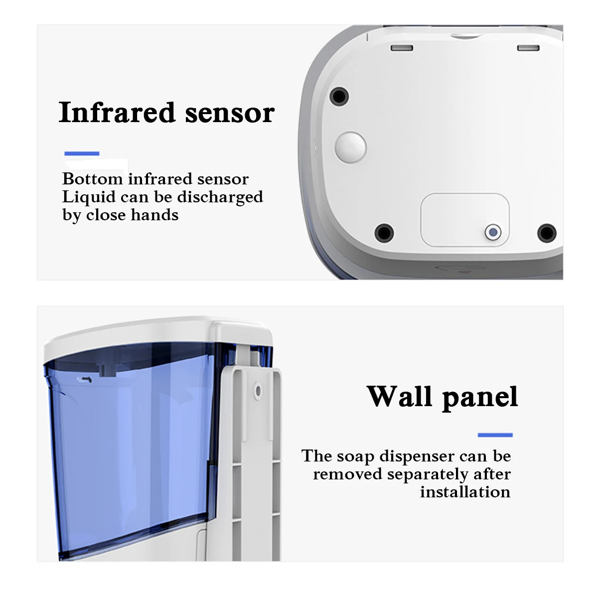 

700ml Automatic Soap Dispenser Wall Mount Shower Shampoo Dispensers Containers w/Lock for Bathroom Washroom Hand Soap Dispenser