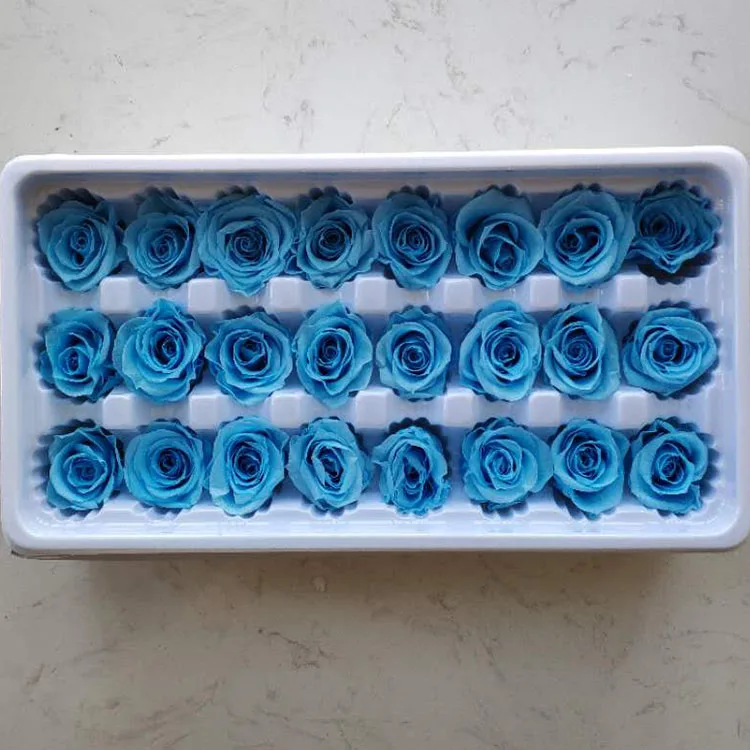 light blue 1 коробка высокое качество "Законсервированные" Цветы бессмертный «Розочка» для детей от 2-3 см в диаметре, подарок на день матери, вечная жизнь цветок Материал подарочная коробка - Цвет: light blue