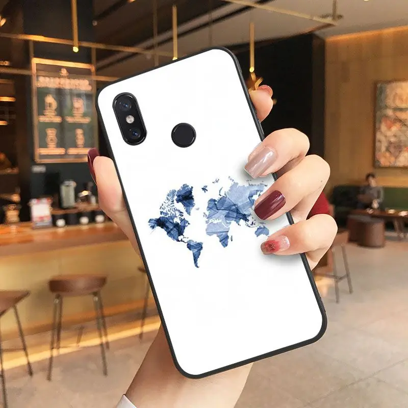 Travel in the world map Plane plans Soft black Phone Case For Xiaomi Mi MIX2 MIX2S MAX2 MAX3  F1 5 Note2 Note3 Coque Shell Cover