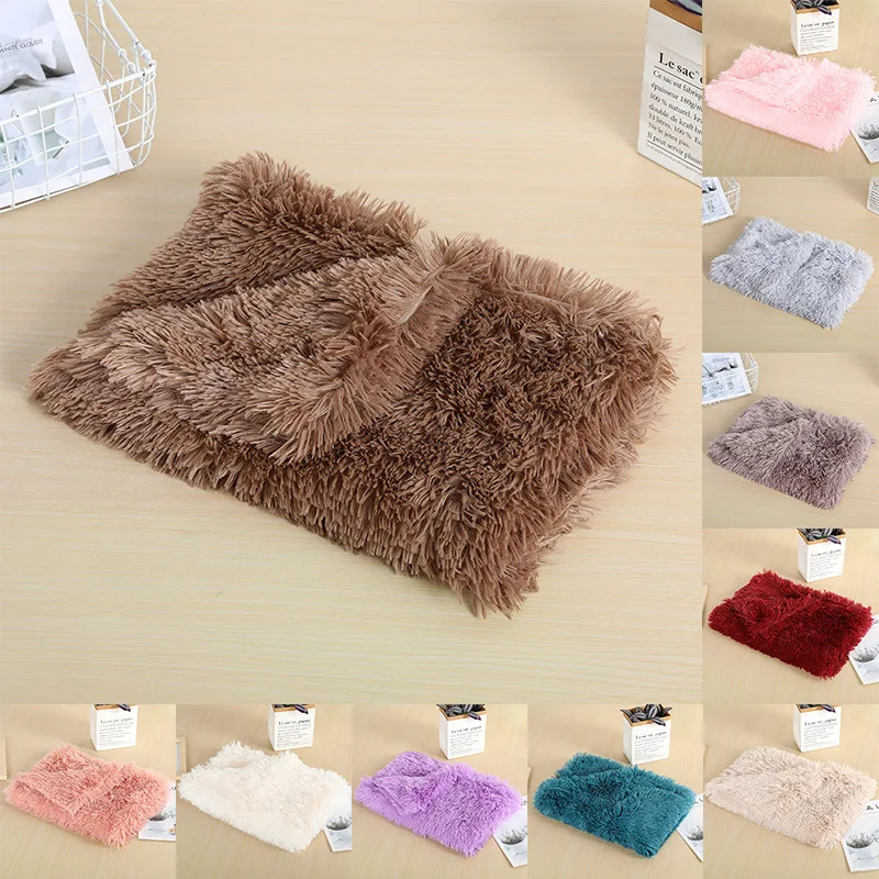 

Pet Dog Blanket Cat Bed Mat For Small Medium Large Dogs Mattres Long Plush Soft Warm Double Layer Fluffy Deep Sleeping