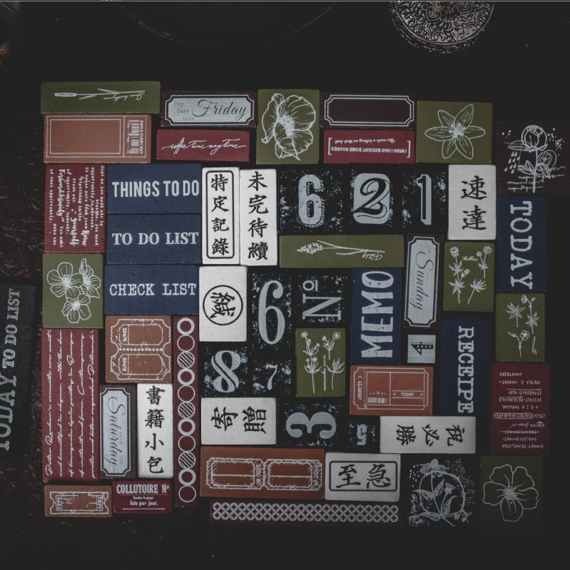 Винтажные штампы набор неделя/письмо/тег/растения/цветы деревянные и резиновые