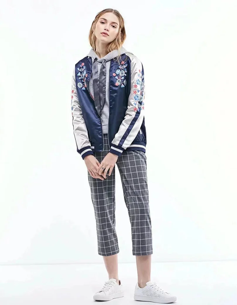 Женская куртка-бомбер Студенческая бейсбольная Двусторонняя куртка одежда для