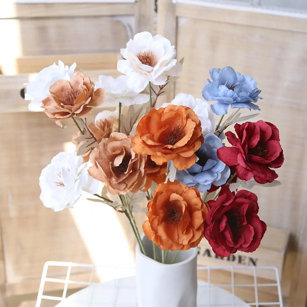 

Faux Silk Flower 1Pc Durable Photography Props Simulation Gardenia Soft Fake Flower Colorful for Home