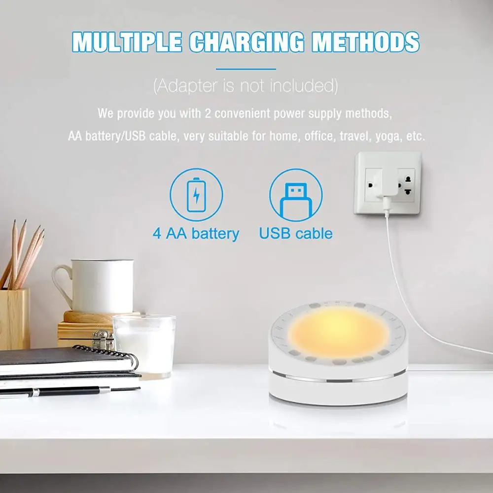 

Sleep Sound Machine With Touch Night Light Function For Adults White Noise Machine-10 Soothing Sounds Sleep Instrument