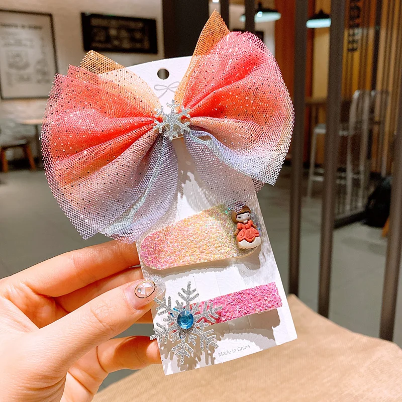 Снежинка детские заколки для волос новая мода Холодное сердце девочек из 2 вещей