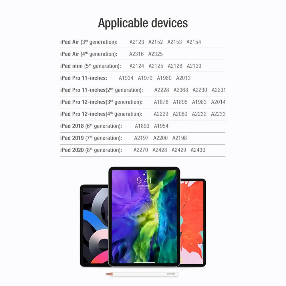 

NILLKIN Stylus Pen for iPad Pencil Apple Pencil Active Stylus Touch Pen for iPad Pro 11 12.9 2020 2018 For ipad Air 3 4