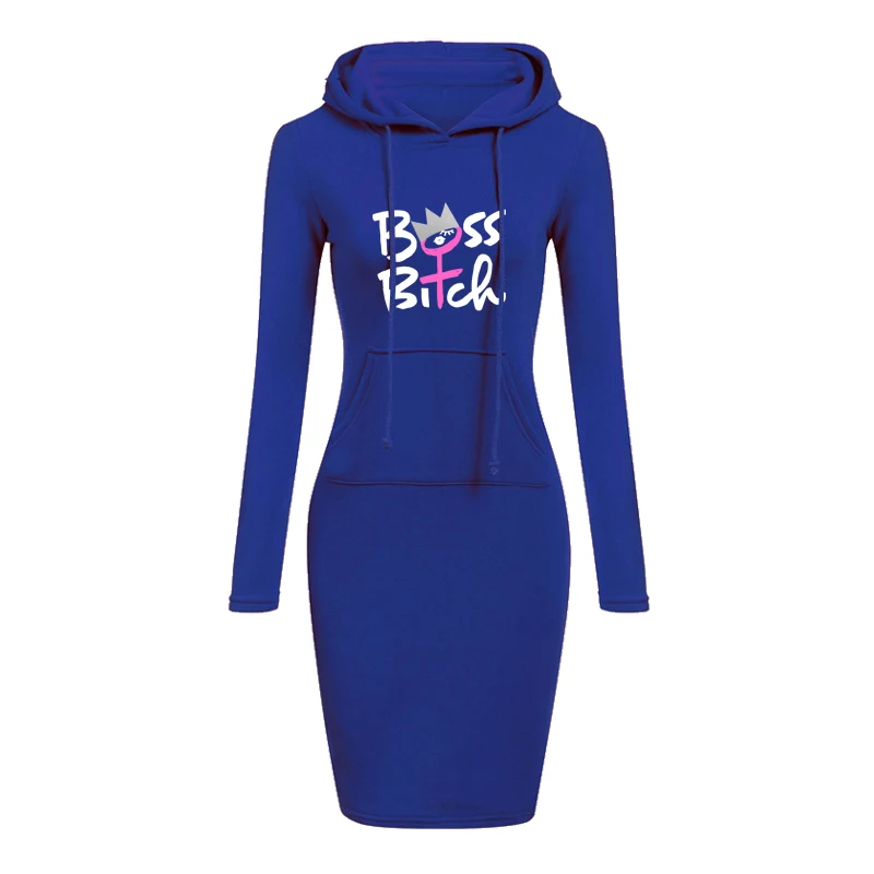 

Autumn And Winter Warm Sweater Fashion Long-sleeved Hoodie Dress Casual Winter Clothes Women's Long Skirt S-XL