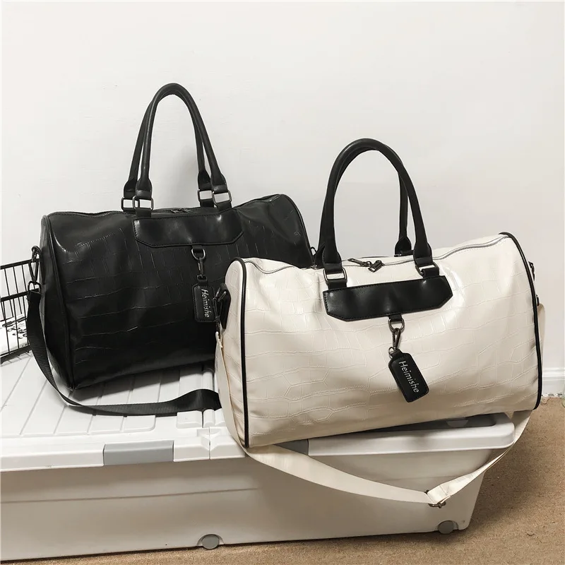 Men's Fashion Brand Soft Leather Hand Luggage Bag Business Trip Travel Storage Bag Training Sports Fitness Bag Women