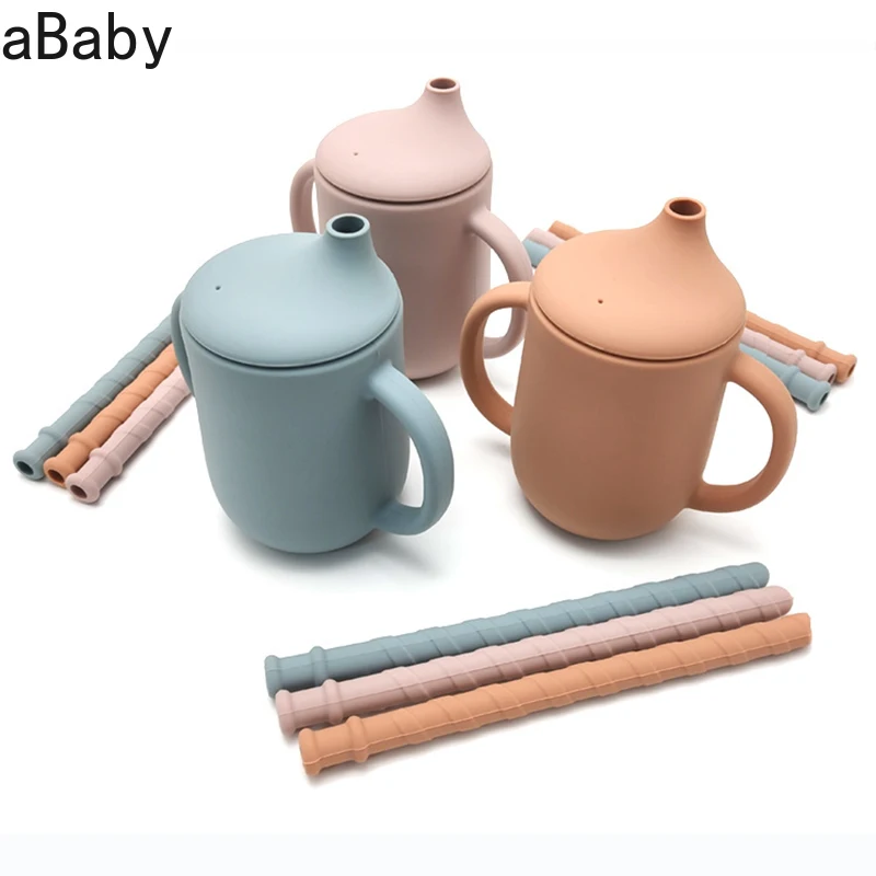 

Baby Feeding Cup Learn To Drink Cup Drinkware Silicone Mugs With A Lid For Kids LeakProof Child Water Cup Bottle