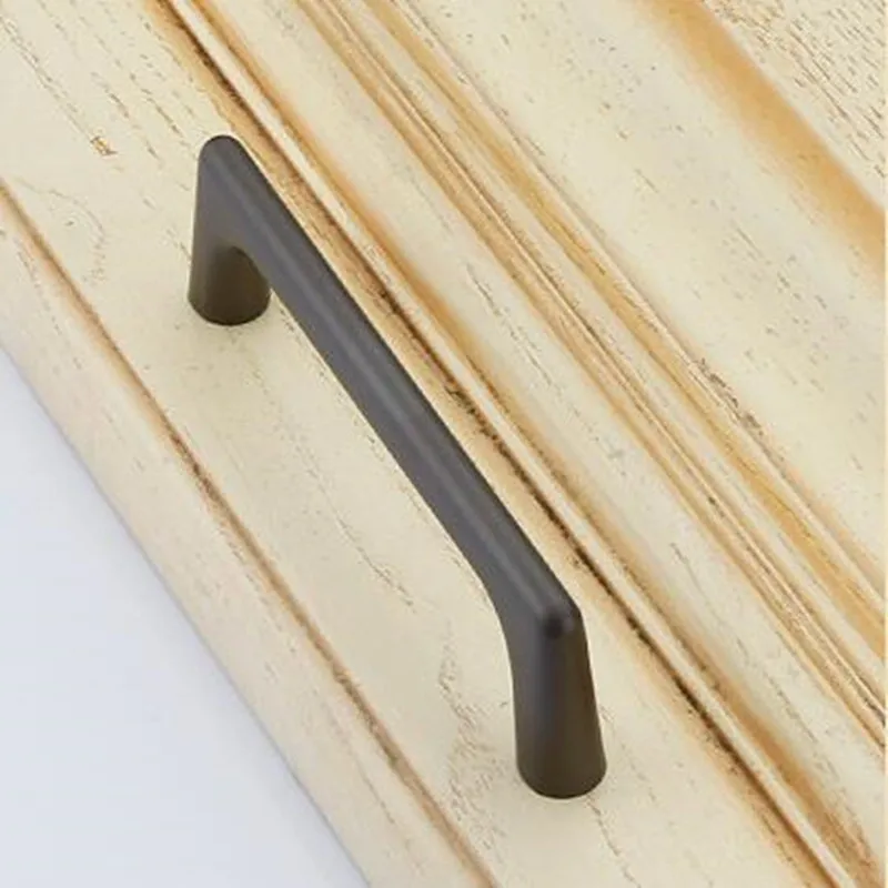 Простая черная ручка цинковый сплав прямая Длинная шкаф ящик вытяжные ручки