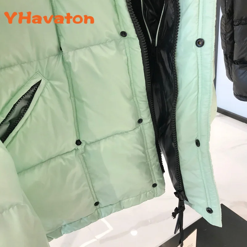 Высококачественные зимние женские короткие парки 90% пуховое пальто на белом