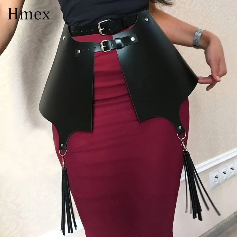 Готическая Панк Сексуальная женская кожаная юбка боди жгут чулки с подвязками
