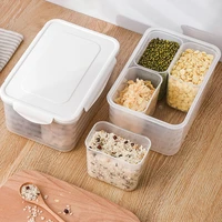 four divided fresh keeping box food storage containers cereal dispenser fridge organizer kitchen storage boxes organization
