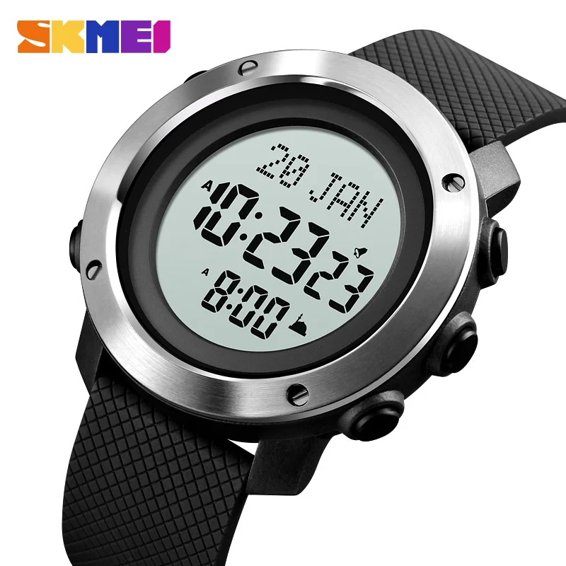 Мужские наручные часы SKMEI Qibla с компасом спортивные цифровые мужские закладкой