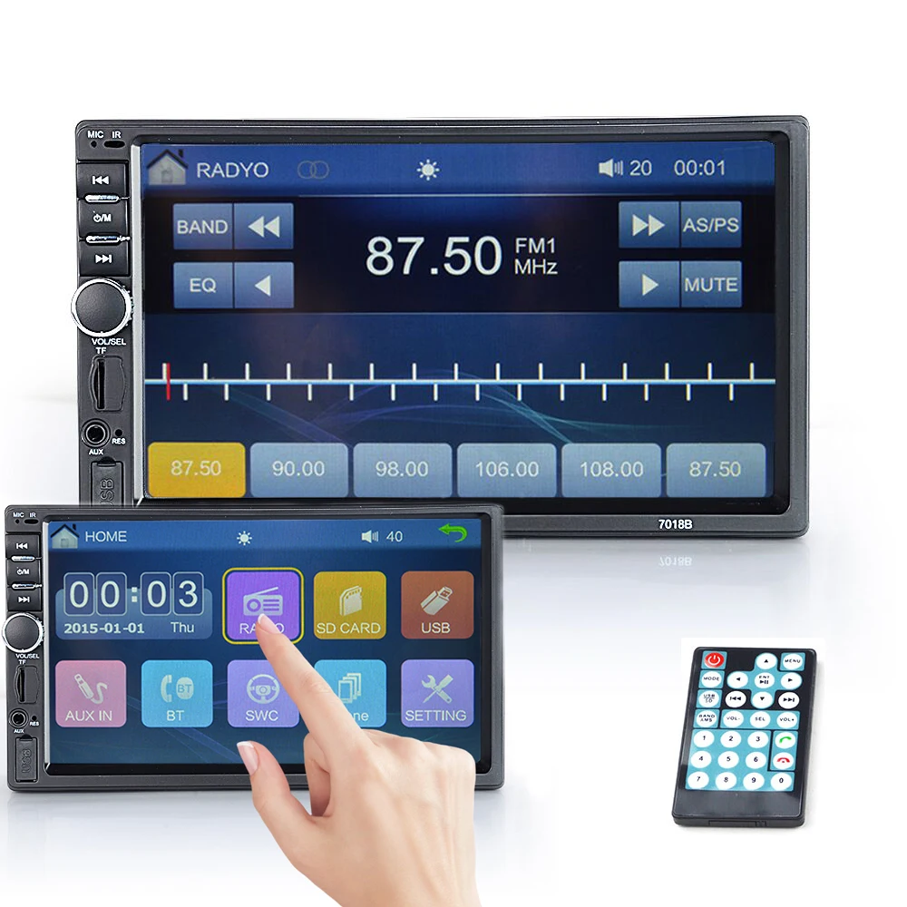 2 автомобиля радио один Din Bluetooth HD 7 &quotMP5 плеер сенсорный экран FM SD USB Aux входной