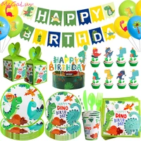 new dinosaur party disposable tableware set jurassic world dino boy birthday party decorations kids gifts jungle party supplies