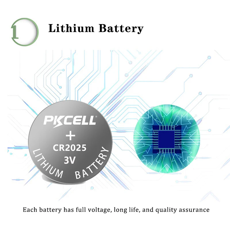 10 шт. PKCELL CR2025 CR 2025 ECR2025 BR2025 литиевый кнопочный элемент Батарея для удаленного