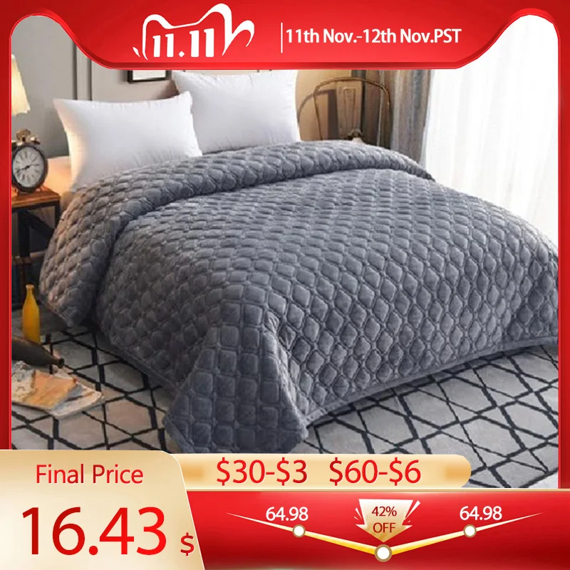

Super Soft Flannel Bedspreads on The Bed Luxury Blankets for Beds Winter King Size Blanket for Double Bed Fleece Blanket Quilts