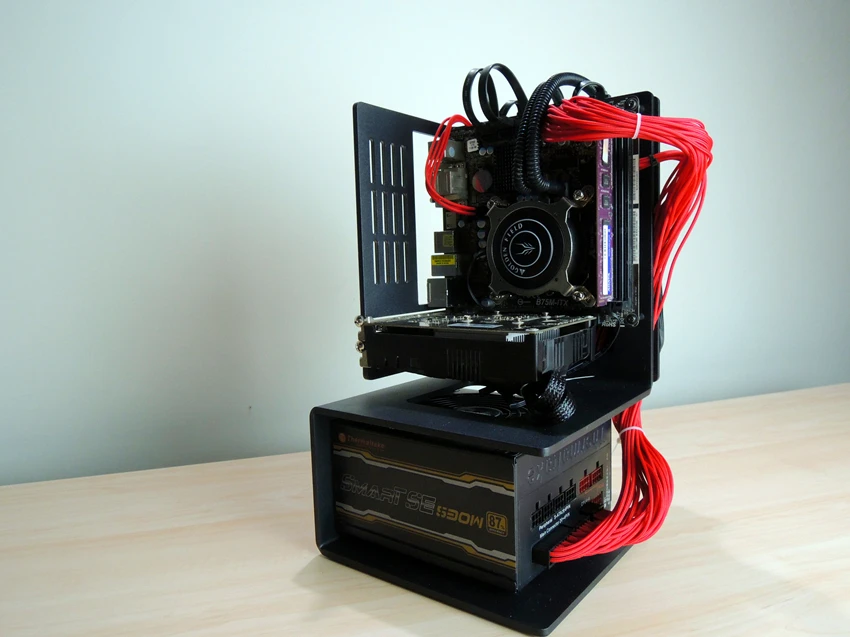A4 Mini ITX PC чехол на открытом воздухе тестовый стенд Вертикальная рамка из сплава