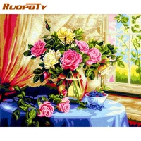 ruopoty diy painting by numbers kit flowers acrylic paint by numbers wall art special gift canvas painting on canvas figure