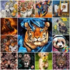 Набор для рисования по номерам животные, 50x40 см, без каркаса, 27 цветов, размер в подарок: 5 звезд VA-2856