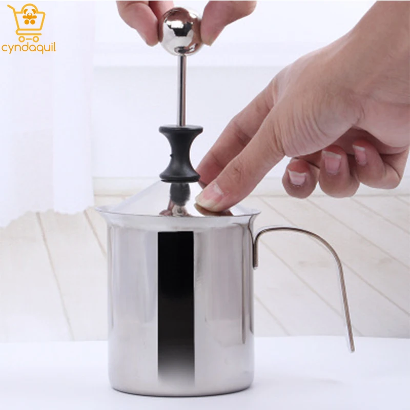 

Stainless Steel Manual Milk Frother Vintage Milk Pot Distillation Jug for Flowers Glass Coffee Jug With Tap Coffeeware Kitchen