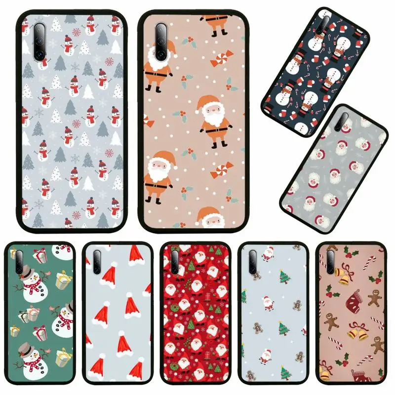 

Cute Christmas Santa Reindeer Tree Phone Case For Huawei Honor View V 5 7 8 9 10 20 30 X S Play Lite Pro Cover