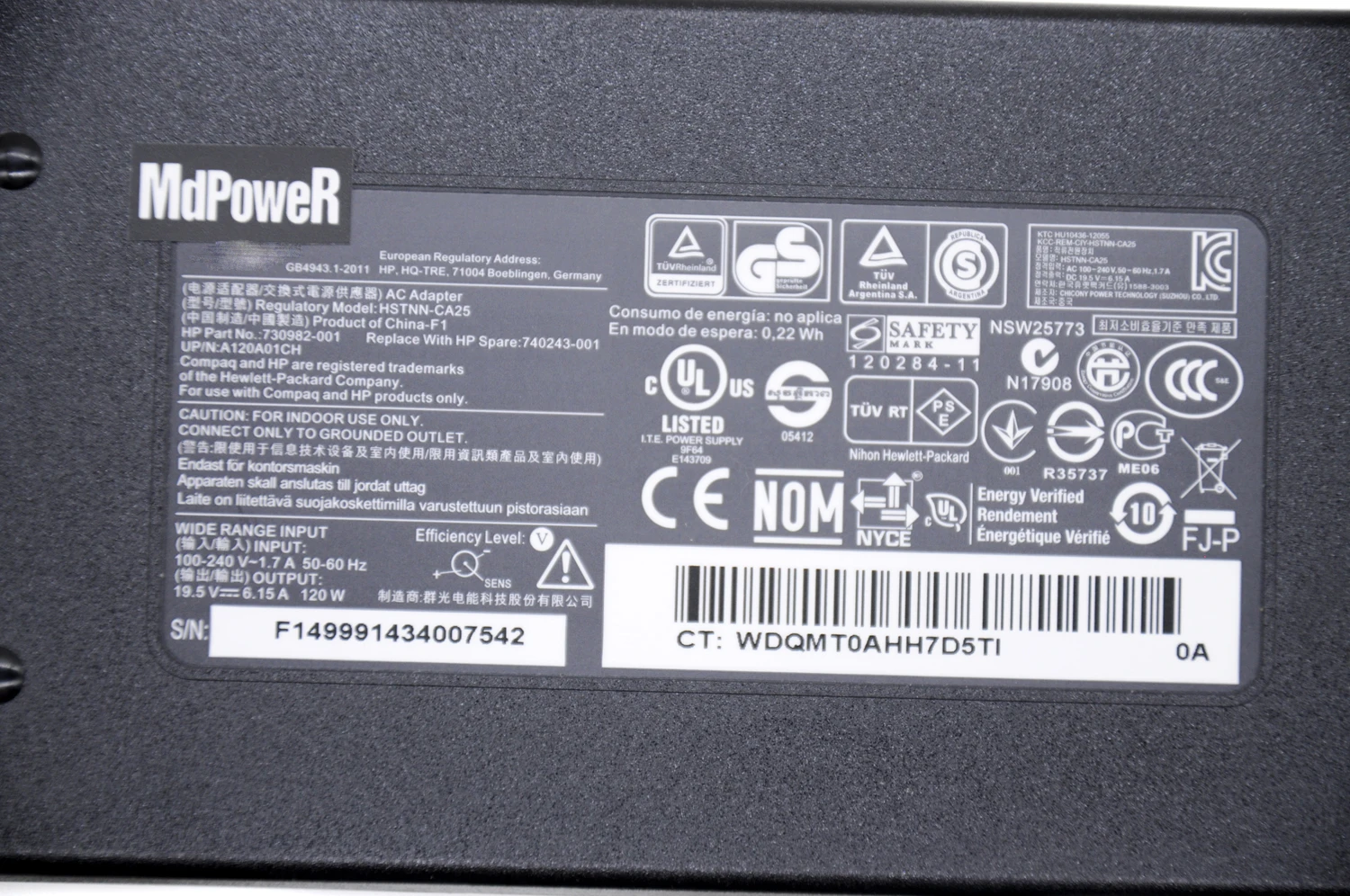 

Original 19.5V 6.15A 120W FOR HP EliteBook proone 400 480 G1 G2 G3 Compaq Pro 4300 AiO laptop power AC adapter charger supply