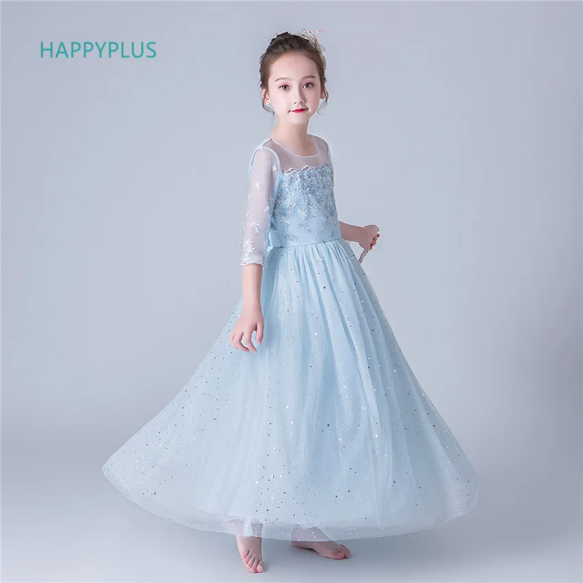 HAPPYPLUS/детское рождественское платье новогодние платья с длинными рукавами для
