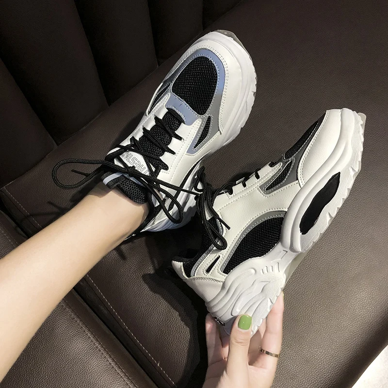 High Quality Trainers Platform 6CM Sneakers Women Shoes Breathable Outdoor Sports Running Chunky Plus Size 35-42 | Спорт и