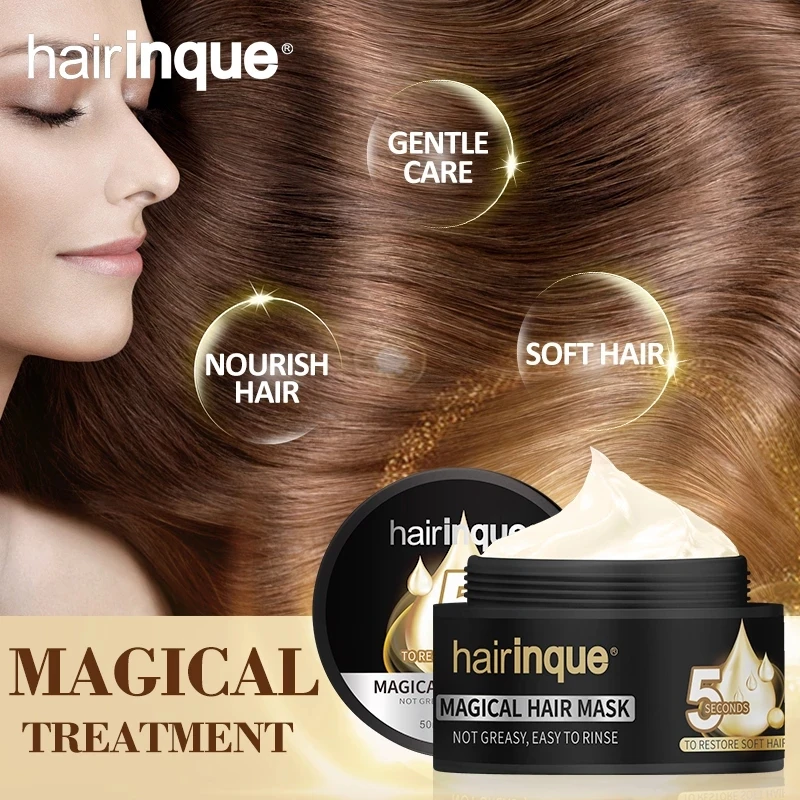 

3pcs HAIRINQUE 50ml Magical treatment hair mask moisturizing nourishing 5 seconds Repair hair damage restore soft hair care mask