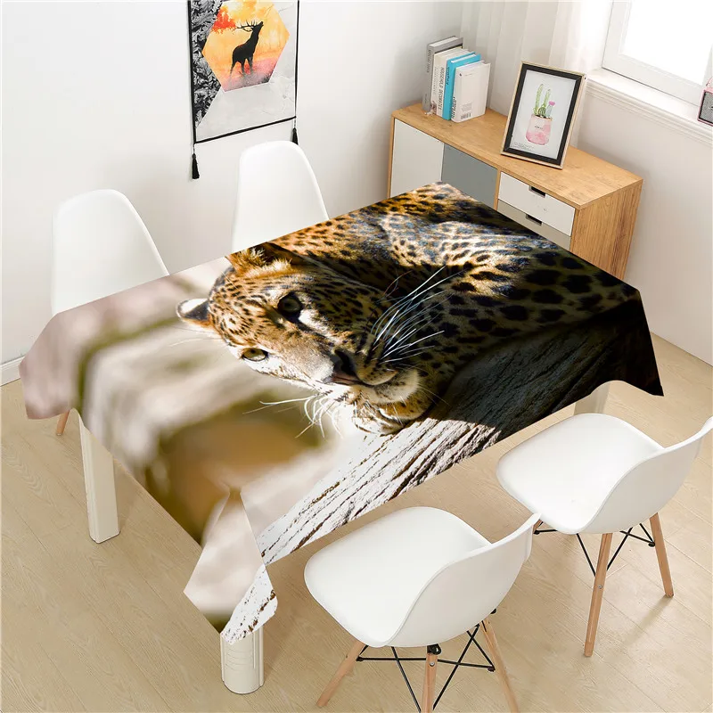 

Agile Leopard Tablecloth polyester Hotel Picnic Table Rectangular Table Covers Home Dining Tea Table Decoration