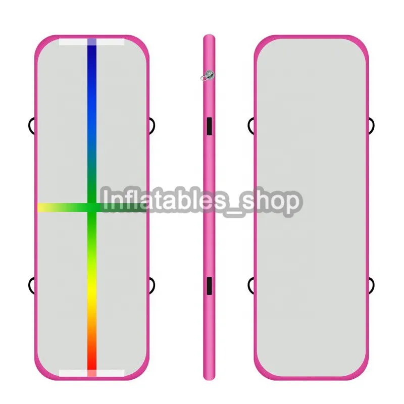 rainbow pink Воздушный трек акробатика коврик для занятий гимнастикой, надувные Airtrack коврики с электрический воздушный насос для дома Применение Чирлидинг Training - Цвет: rainbow pink