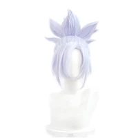 lol riven spirit blossom cosplay wig light purple ponytail synthetic hair carnival halloween party role play wigs free hairnet