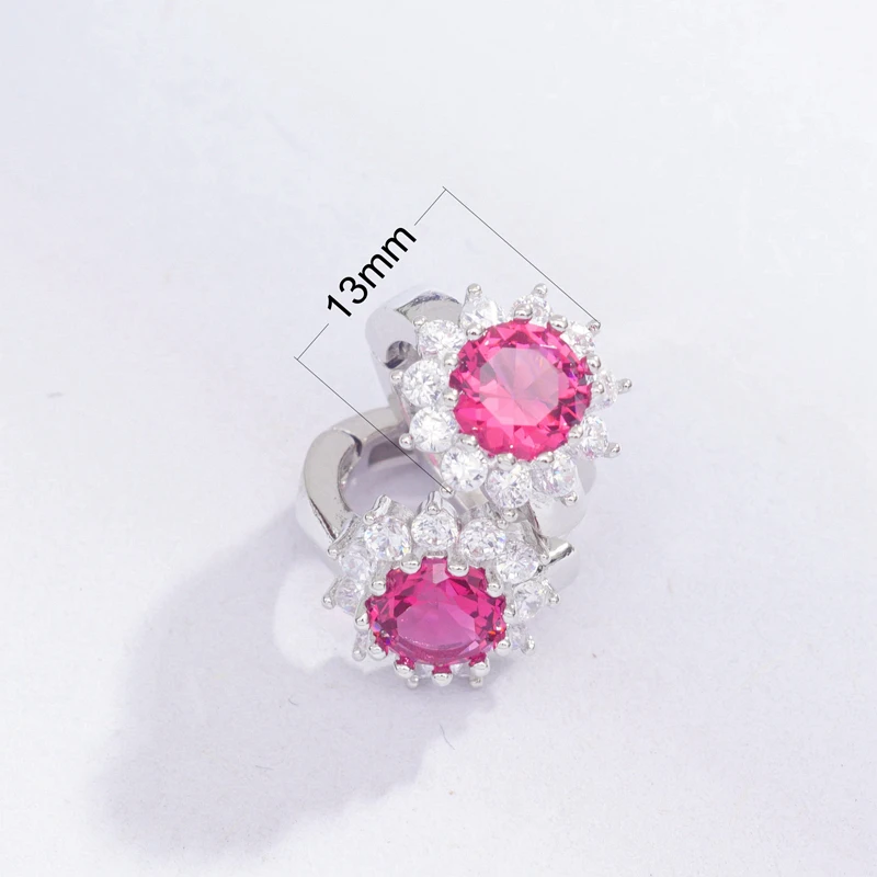 Серьги-кольца круглой формы в форме капли сердца с кубическим цирконием женские