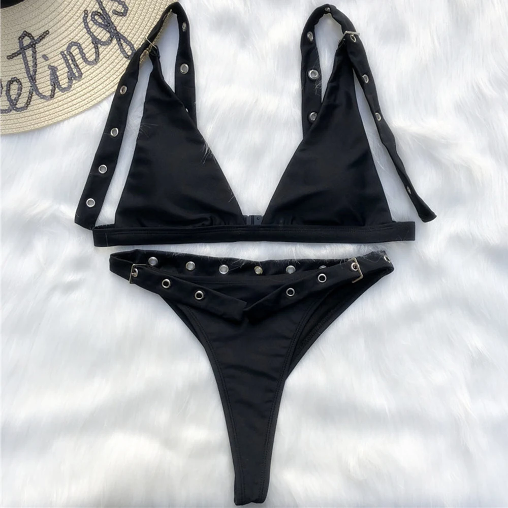 Женский неоновый купальный костюм бикини с высокой талией женские стринги из