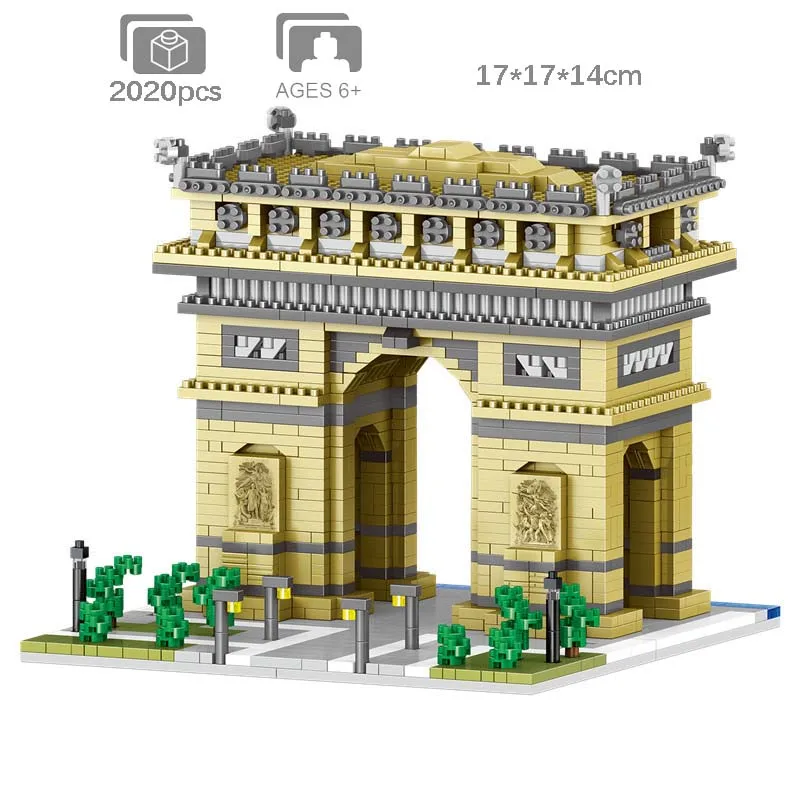 2020 шт. город архитектура Триумфальной арки ворота 3D Модель Набор строительных