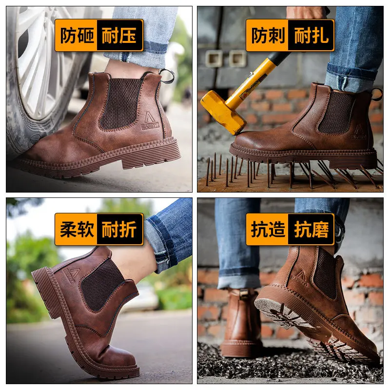 GRITION унисекс Рабочая обувь стальной носок Водонепроницаемая защитная против