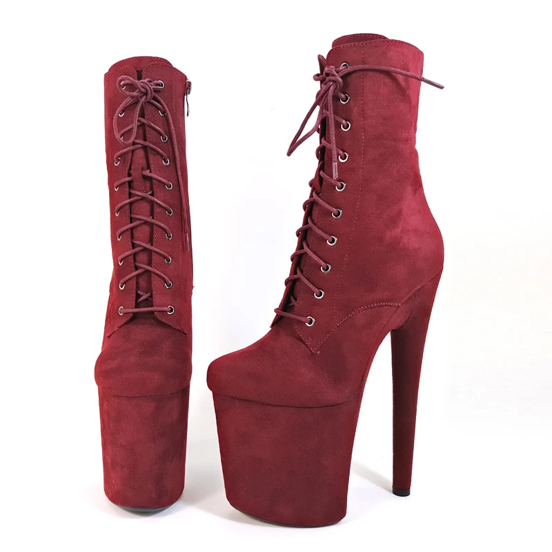 Leecabe/винно красные ботильоны на очень высоком каблуке модная обувь 8 дюймов