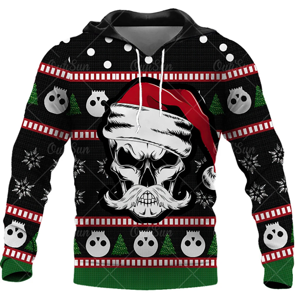 

Новинка 2021, рождественские мужские толстовки с 3D принтом, модная толстовка с капюшоном в стиле Харадзюку, осенняя уличная толстовка унисекс...