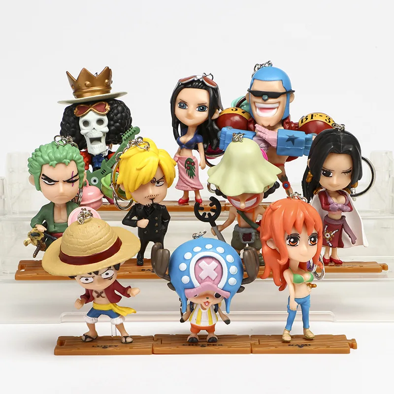 

Цепочка для ключей с персонажем Аниме One Piece, 10 шт./компл., команда Луффи