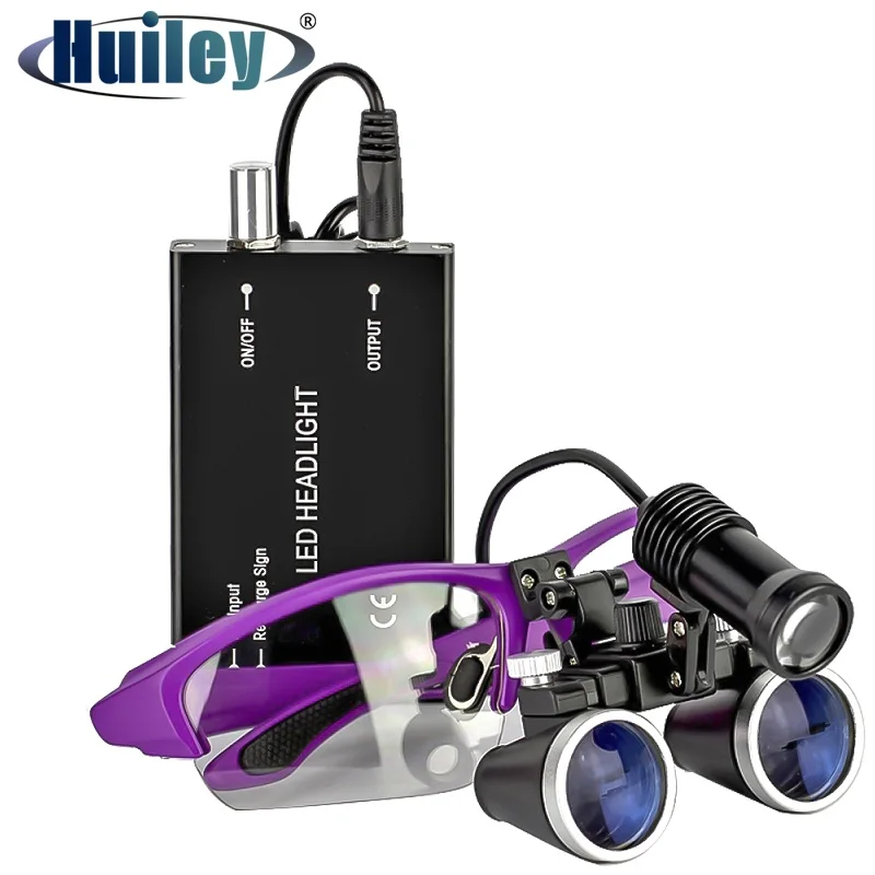 

2.5X/3.5X 420 mm Dental Loupe Magnifier Binocular Magnifier Surgery Surgical Medical Operation Loupe with Spotlight Head Light