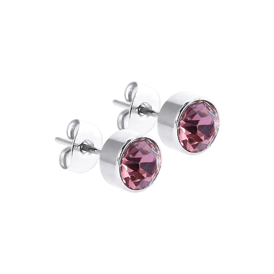 

1pair 8mm Crystal Gems Birthstones Ear Studs Fashion Rhinestones Birthday Stones Earring Helix Tragus Conch Piercing Stud Rings
